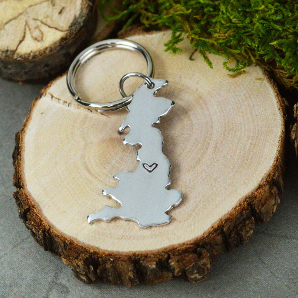 United Kingdom Keychain or Necklace - Best Friend Gift - Couples Gift - Long Distance Love