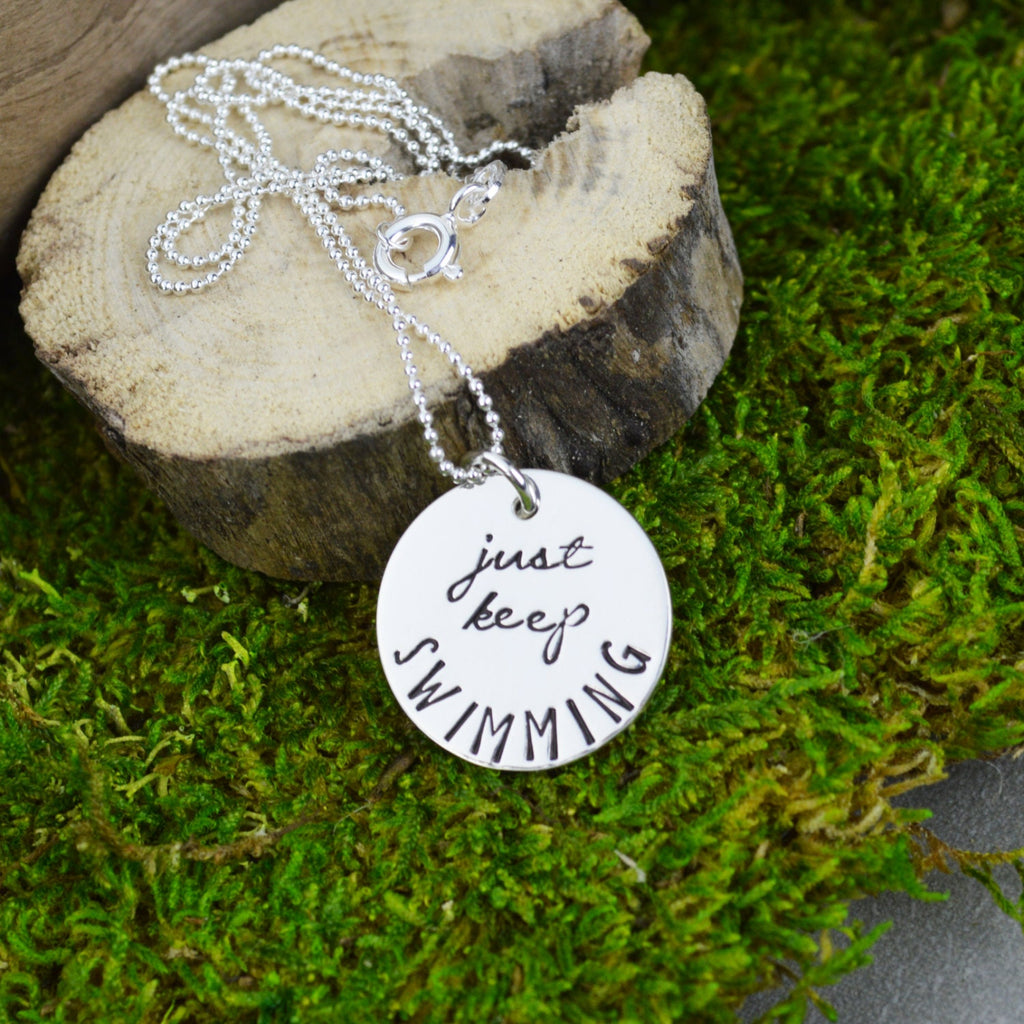 Just Keep Swimming Necklace in Sterling Silver