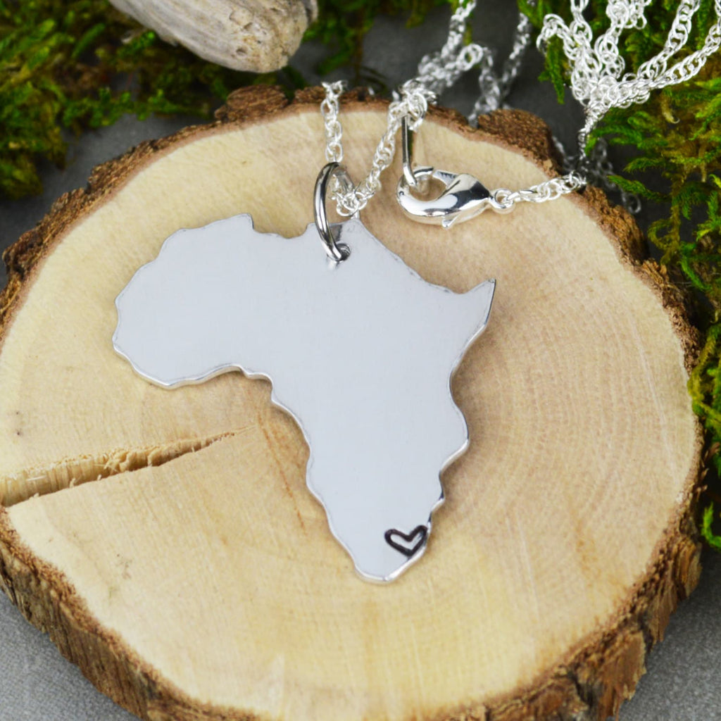 Africa Keychain or Necklace - Best Friend Gift - Couples Gift - Long Distance Love