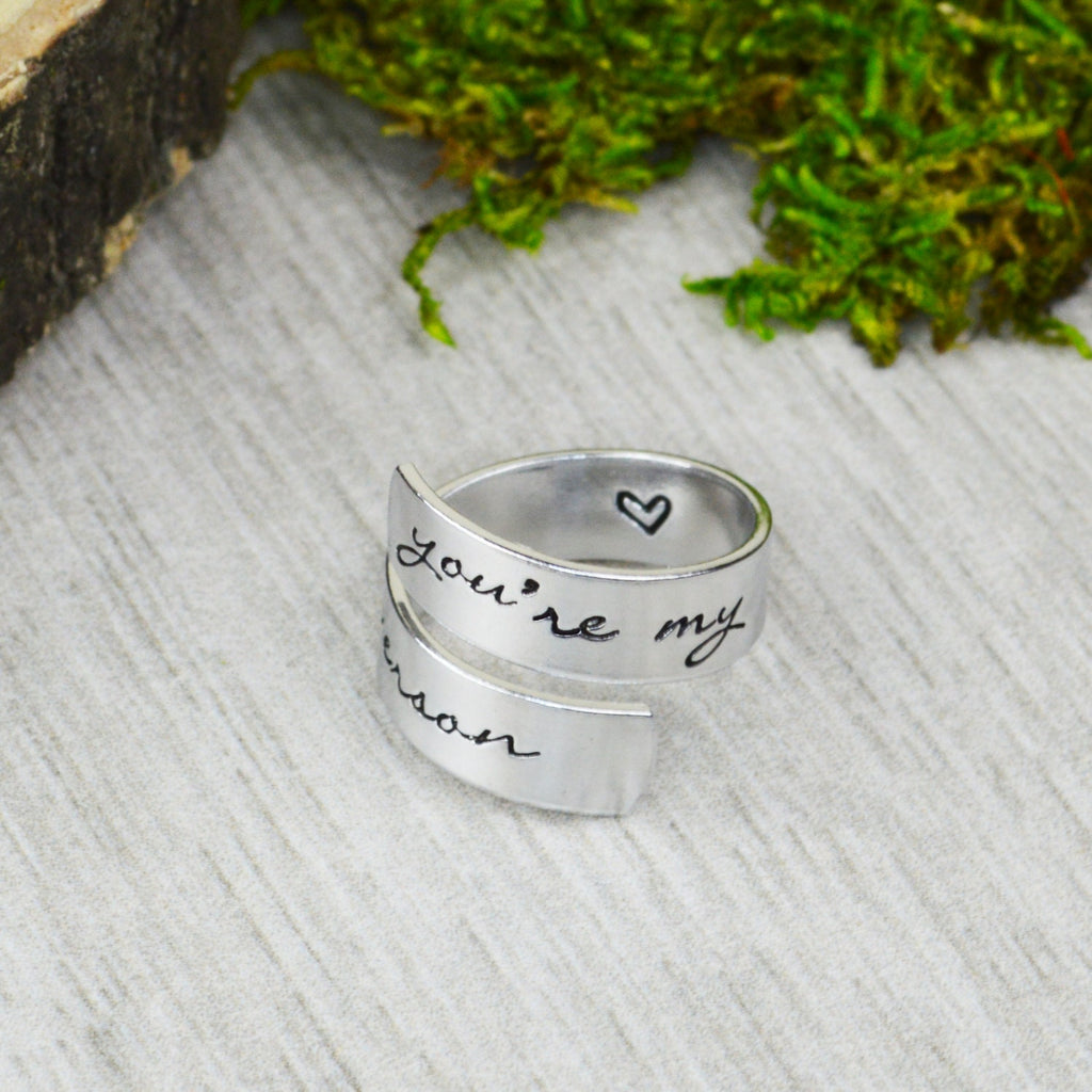 You're My Person Wrap Ring // Handstamped Jewelry