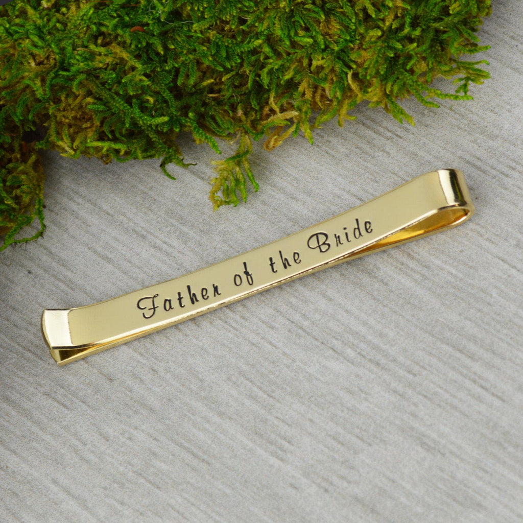 Father of the  Bride Tie Bar - Father of the Groom Gift - Best Man Gift - Personalized Secret Message Tie Bar
