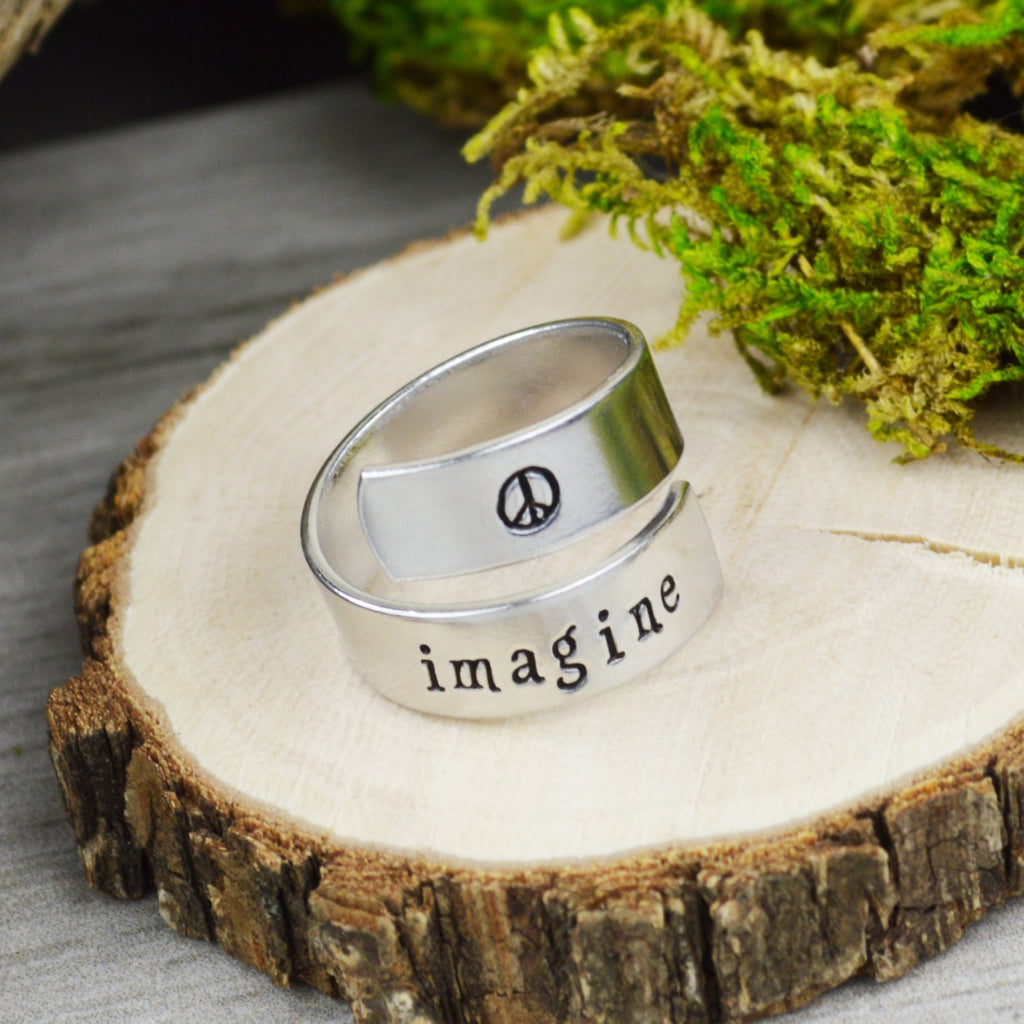 Imagine Wrap Ring // Handstamped Jewelry