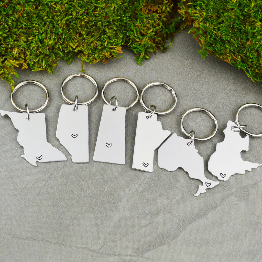 ANY PROVINCE Canada Keychain or Necklace - Best Friend Gift - Couples Gift - Long Distance Love