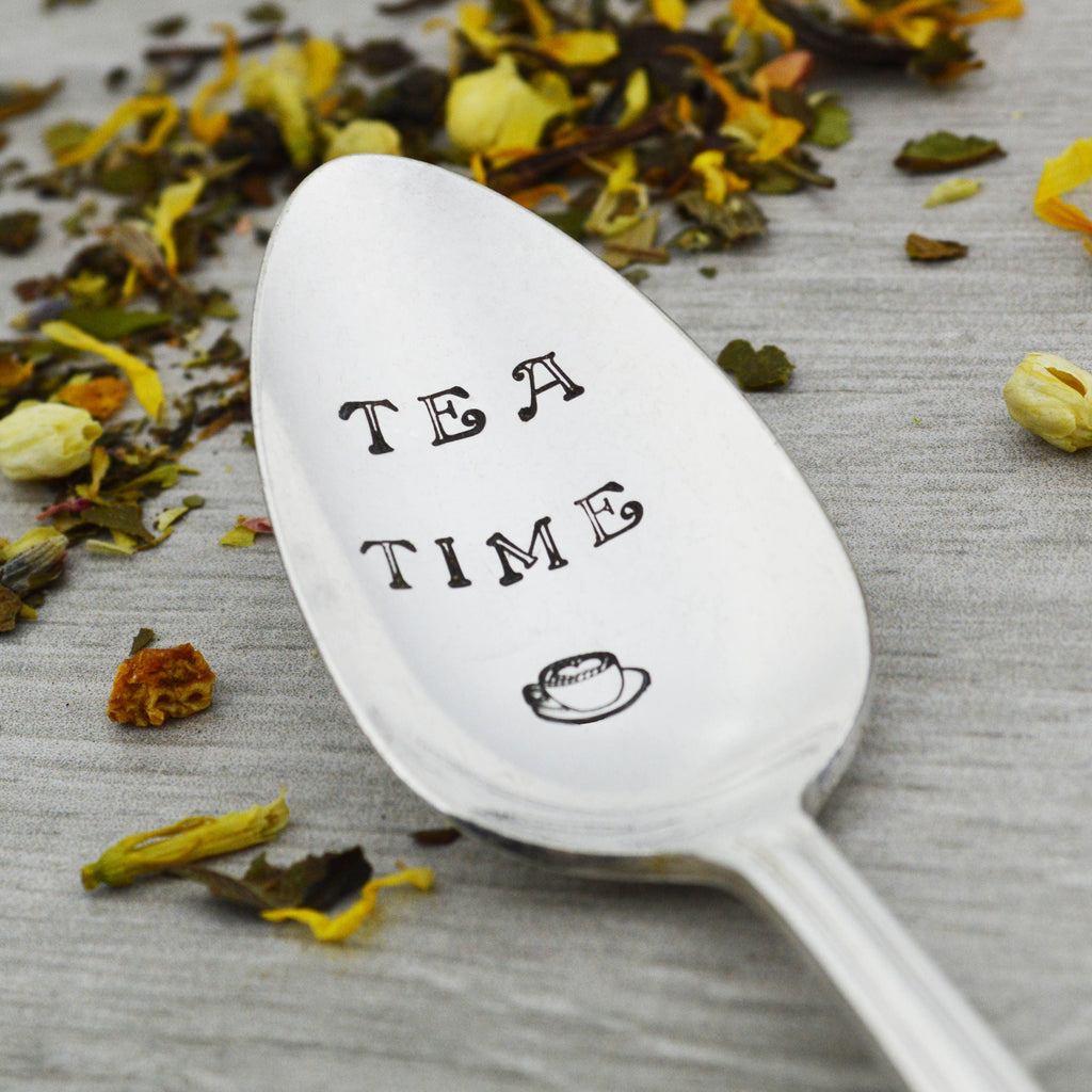 Tea Time Hand Stamped Tea Spoon 
