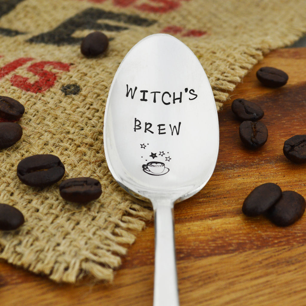 Witch's Brew Hand Stamped Coffee Spoon 