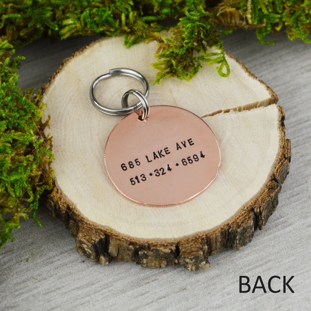Fresh Flowers Handstamped Pet ID Tag • Personalized Pet/Dog ID Tag • Floral Dog Collar Tag • Custom Engraved Dog Tag