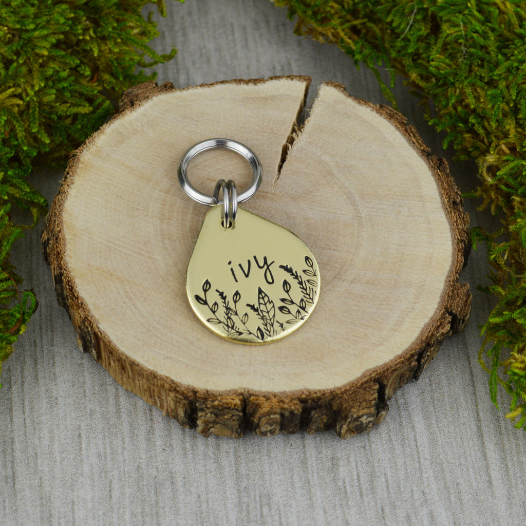 In The Meadow Handstamped Mini Pet ID Tag 