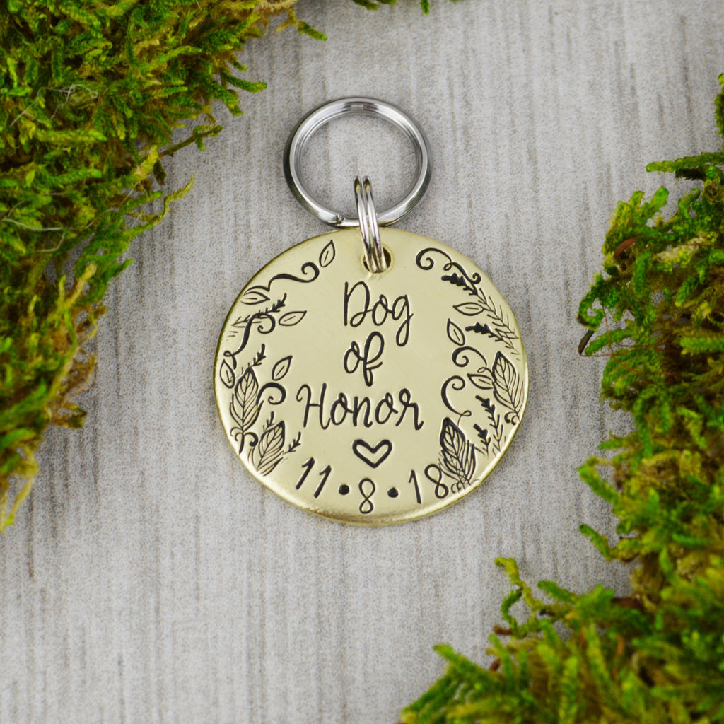 Dog of Honor Handstamped Pet ID Tag 