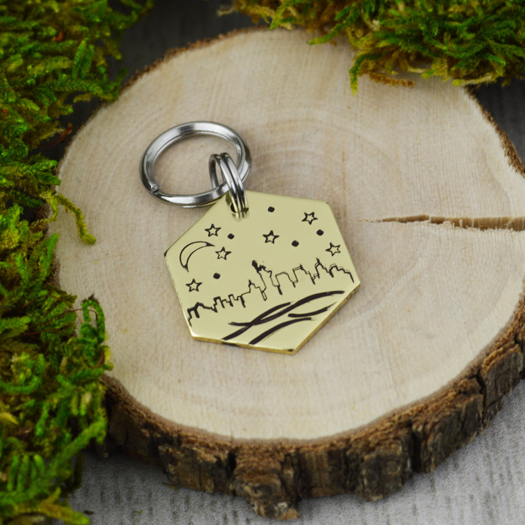 In The City Handstamped Pet ID Tag 