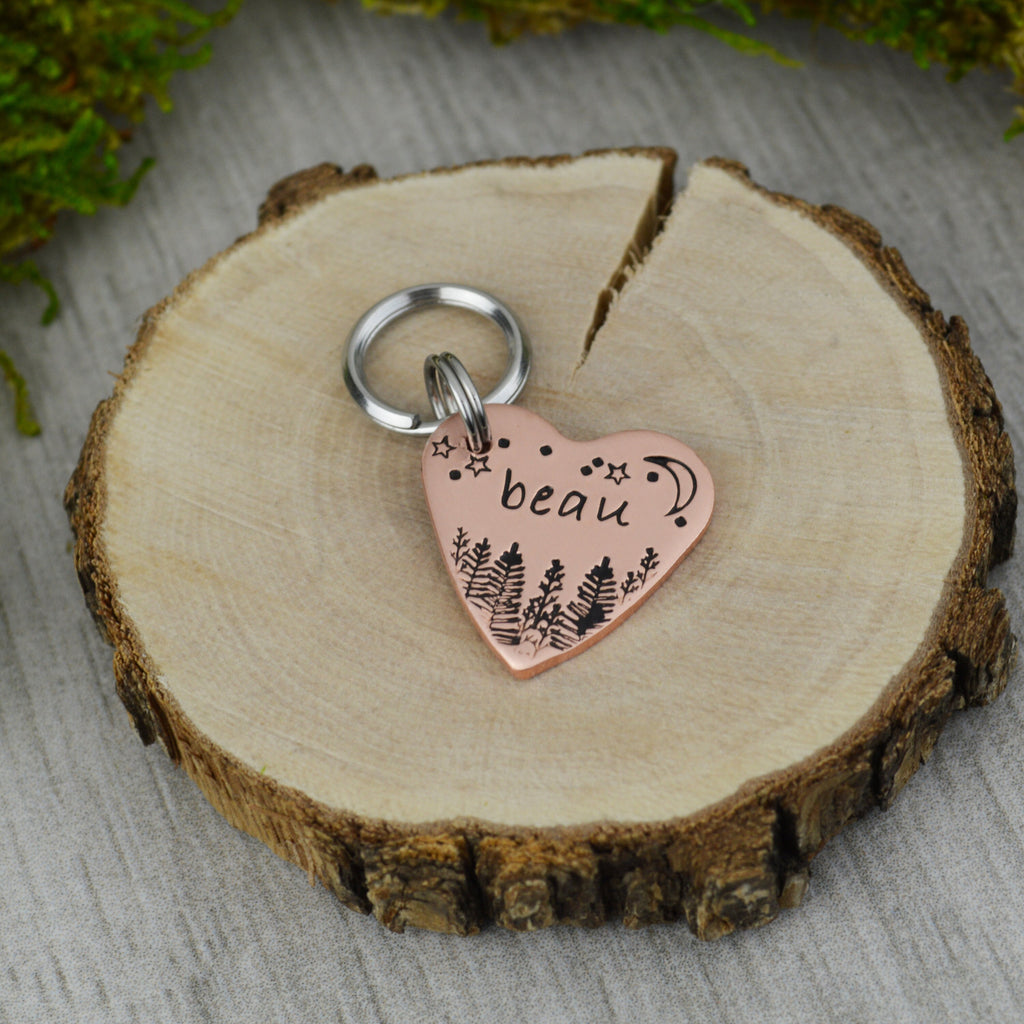 Canopy at Night Handstamped Pet ID Tag 