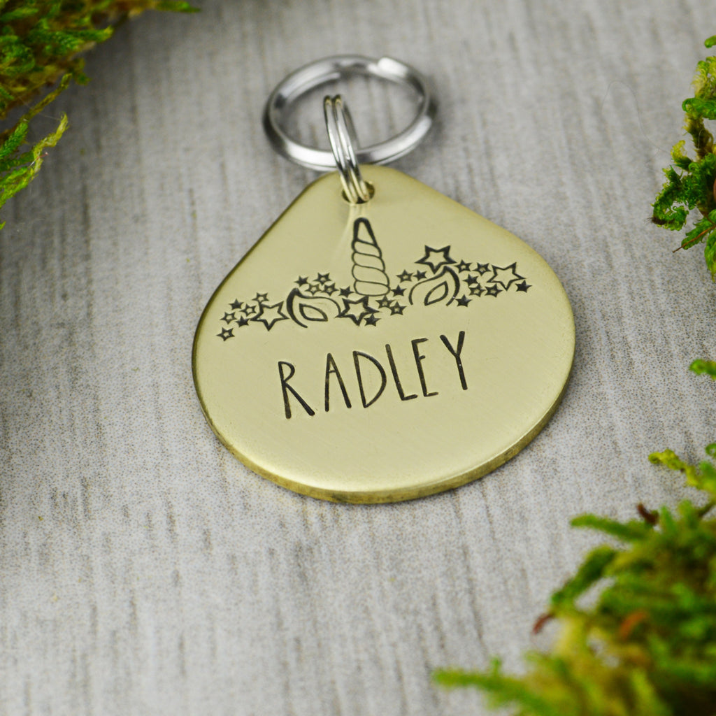 Unicorns are Real Handstamped Pet ID Tag 