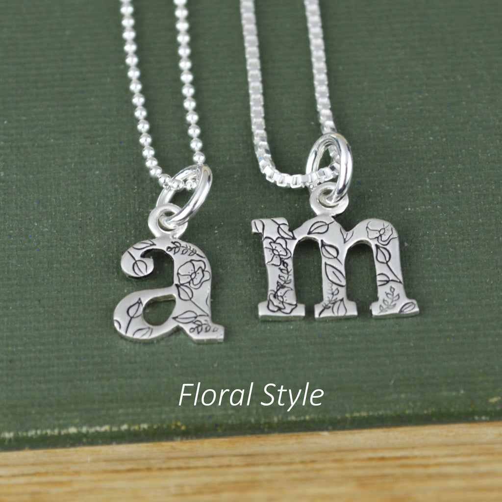 Stamped Custom Initial Necklace in Sterling Silver 