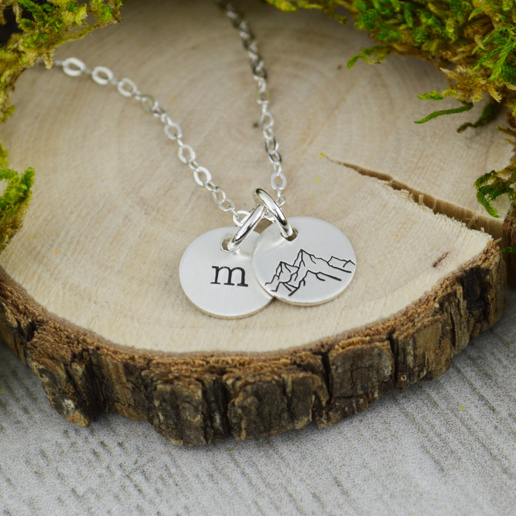 Mountain Initial Necklace 