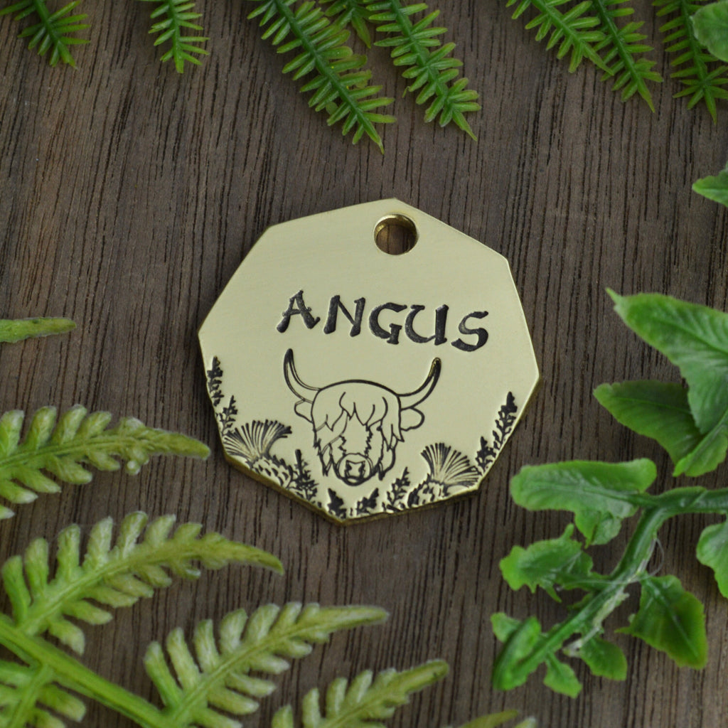 In the Highlands Hand Stamped Dog Collar Tag 