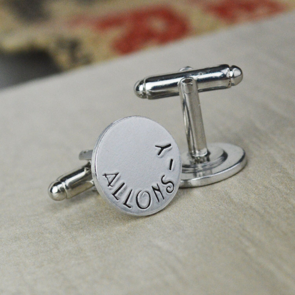 Allons-y Cuff Links Doctor Who - Hand Stamped Gift