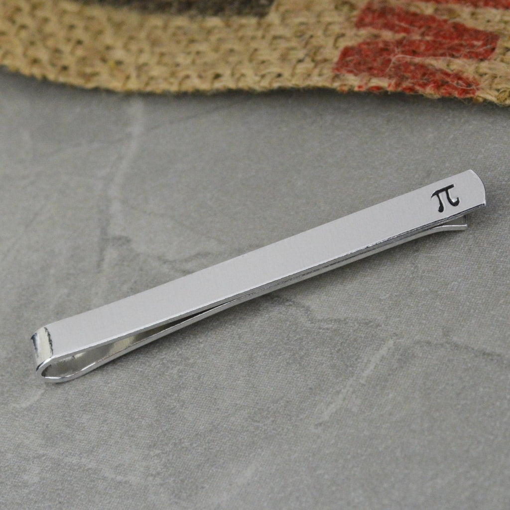 Pi Tie Bar - Hand Stamped Teacher Gift - Math and Science Gift