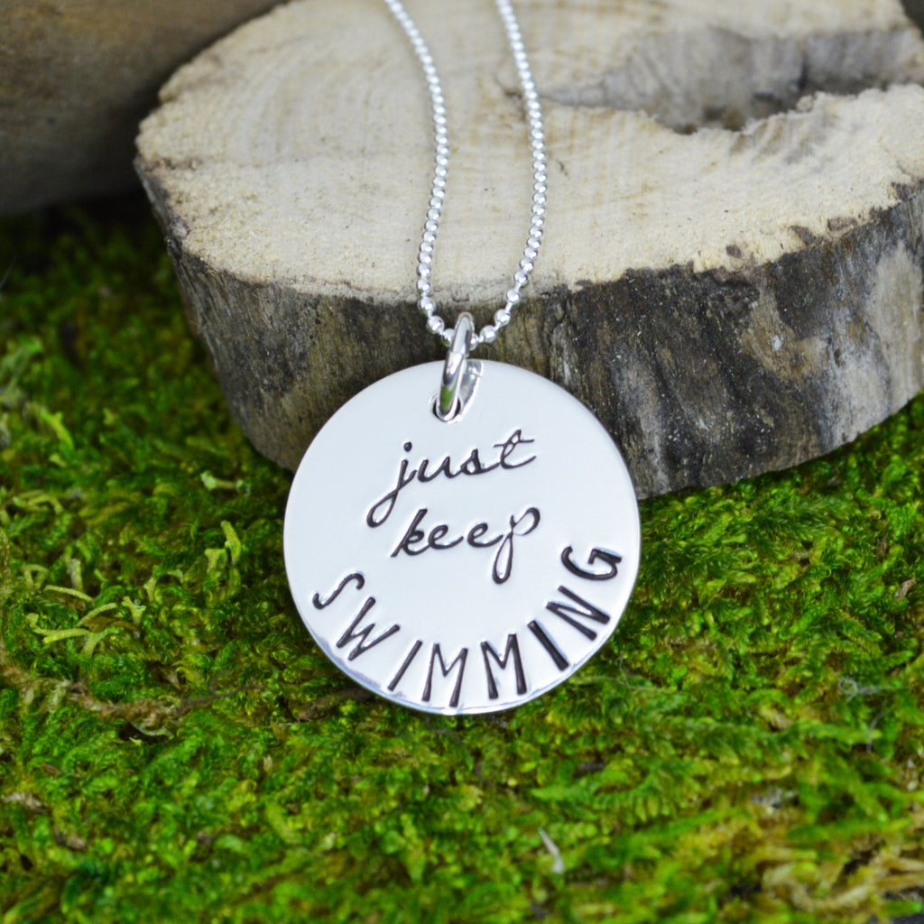 Just Keep Swimming Necklace in Sterling Silver