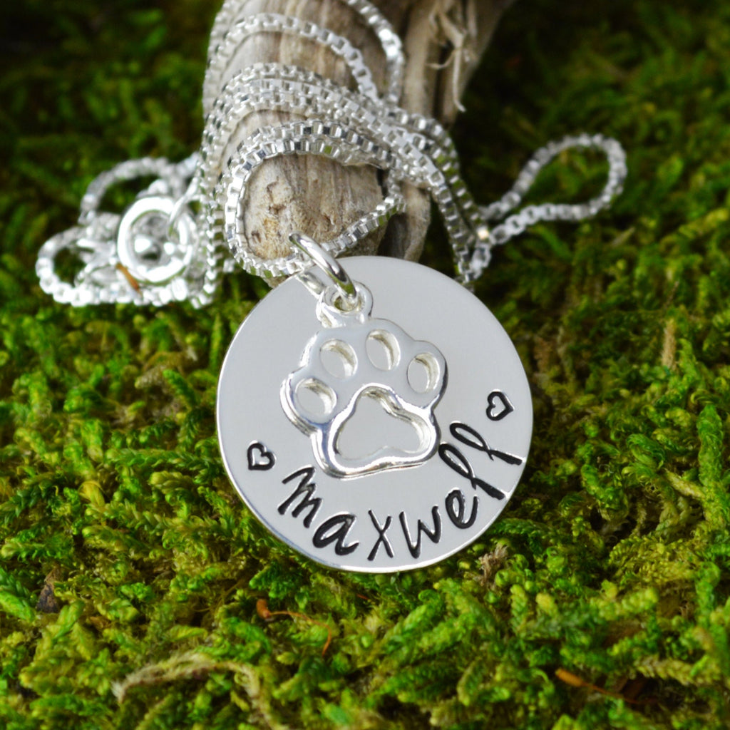 Custom Sterling Silver Dog Necklace - Pet Jewelry