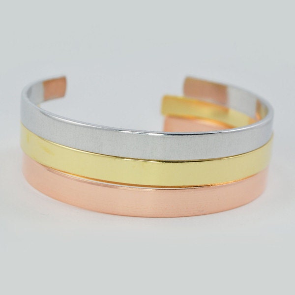 Still I Rise Aluminum Brass or Copper Cuff Bracelet - Inspirational Handstamped Jewelry