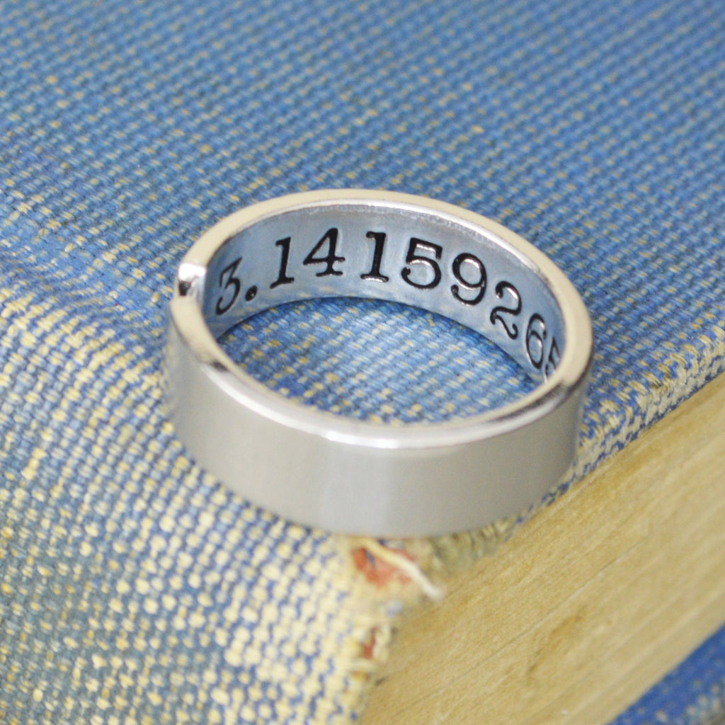 Pi Ring - Hand Stamped Math or Science Teacher Gift