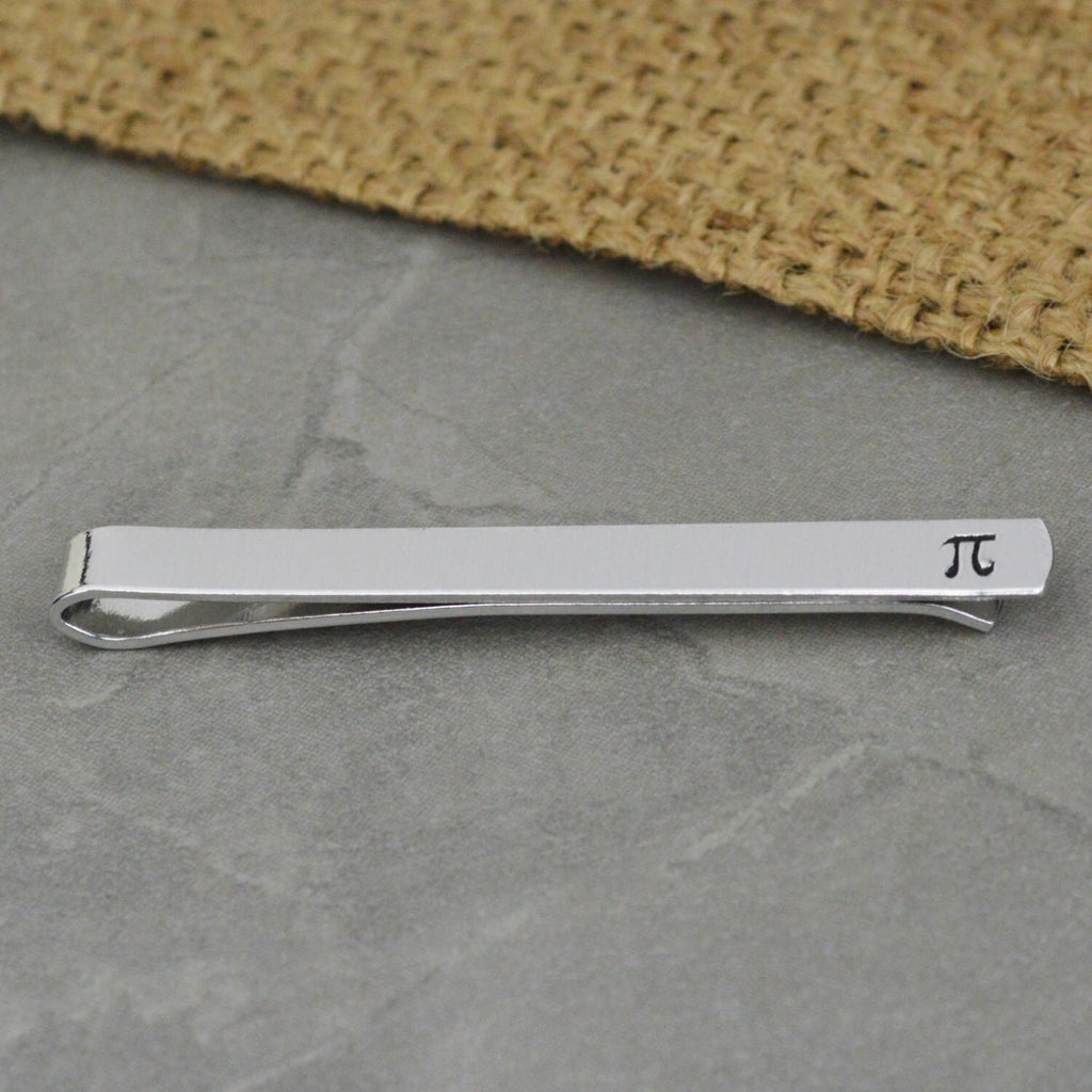 Pi Tie Bar - Hand Stamped Teacher Gift - Math and Science Gift