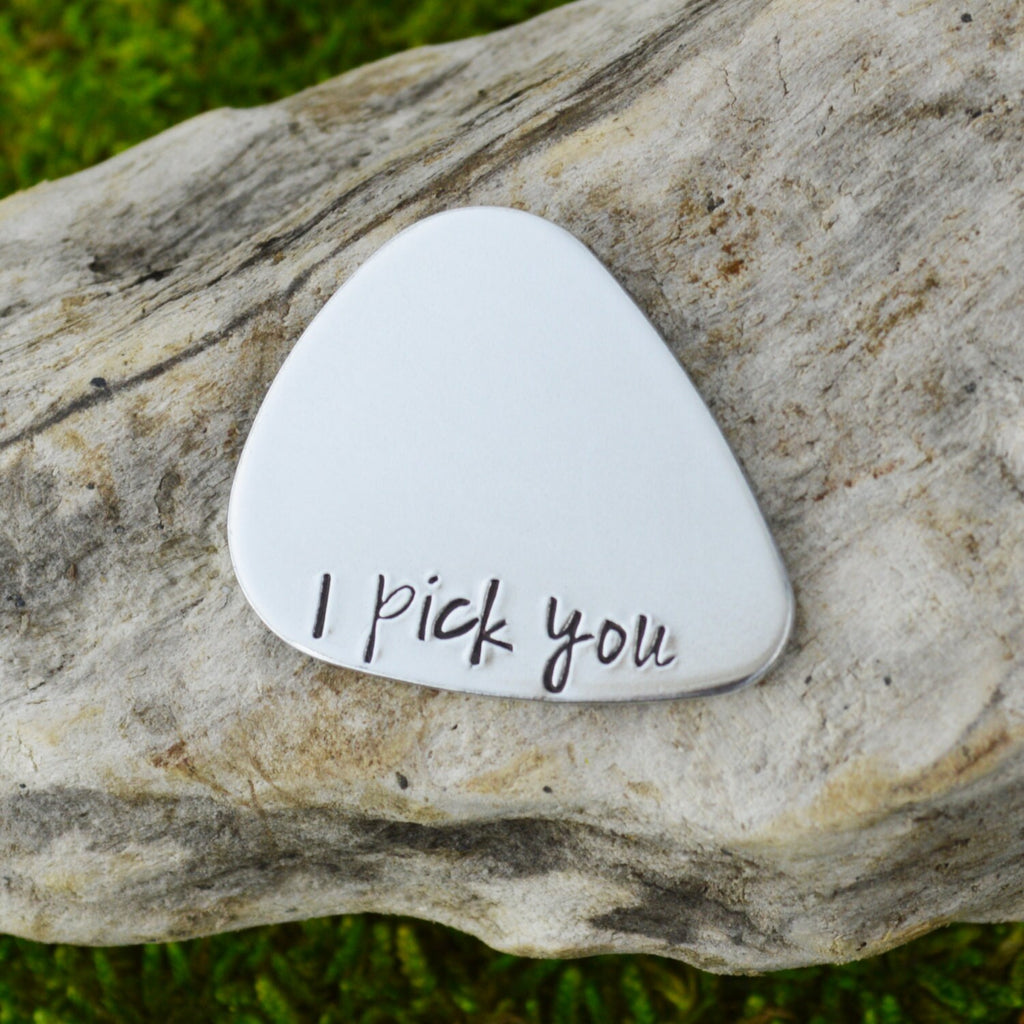I Pick You Guitar Pick Necklace or Keychain - Couples Gift - Long Distance Love