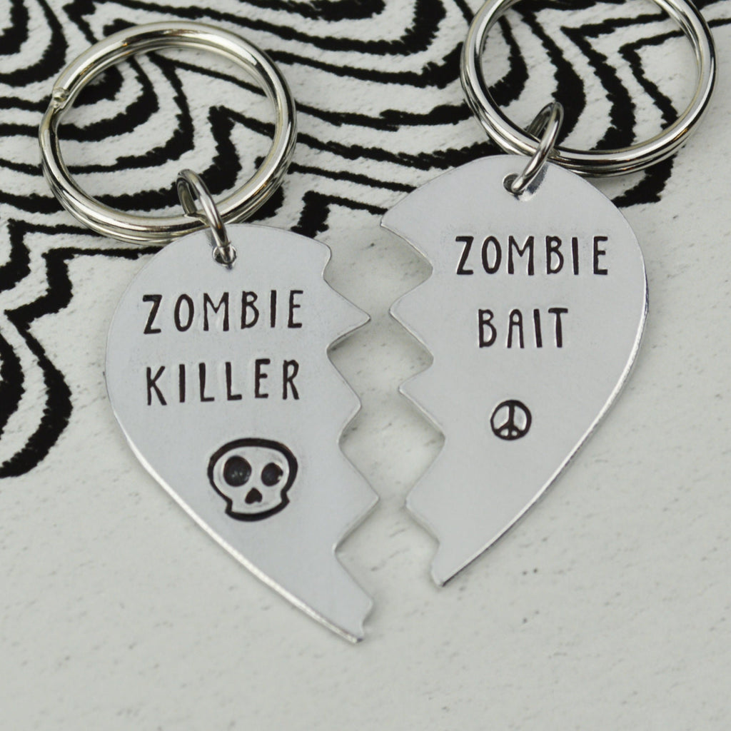 Zombie Buddies Keychain Set - Best Friend Gift