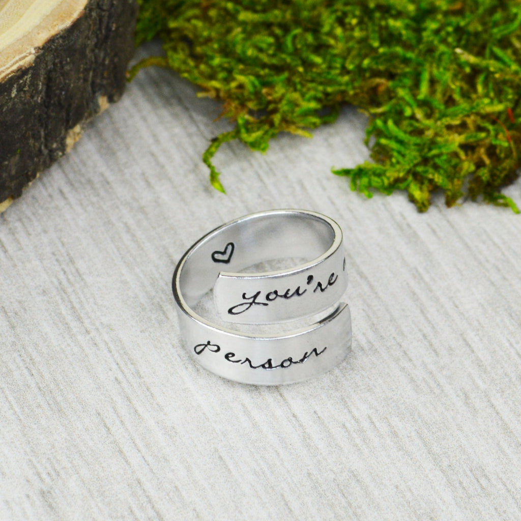 You're My Person Wrap Ring // Handstamped Jewelry