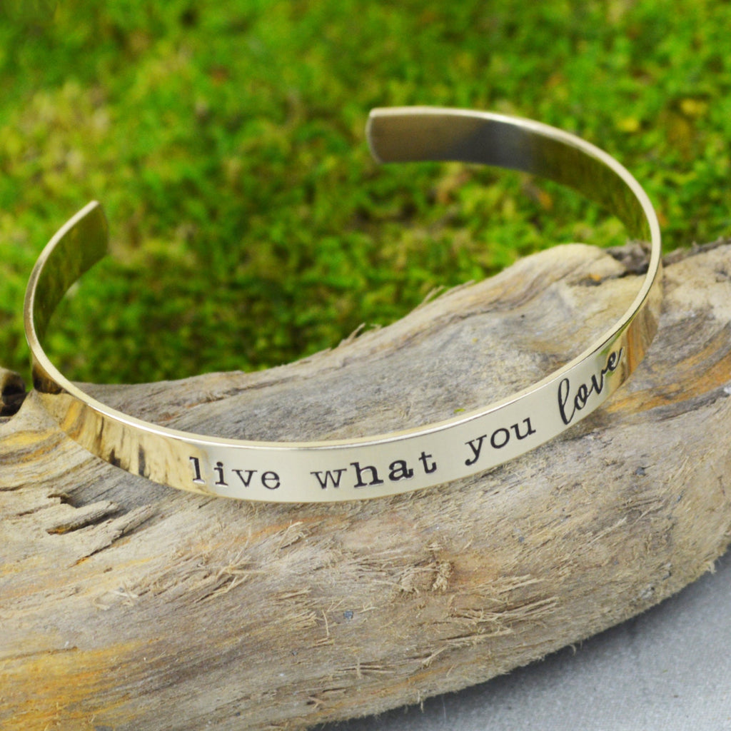Live What You Love Cuff Bracelet - Inspirational Mantra Bracelet
