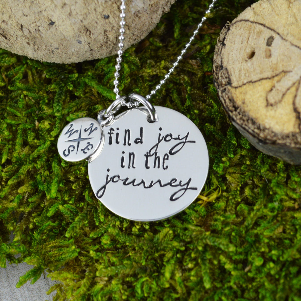 Find Joy in the Journey Necklace in Sterling Silver - Travel Jewelry - Wanderlust