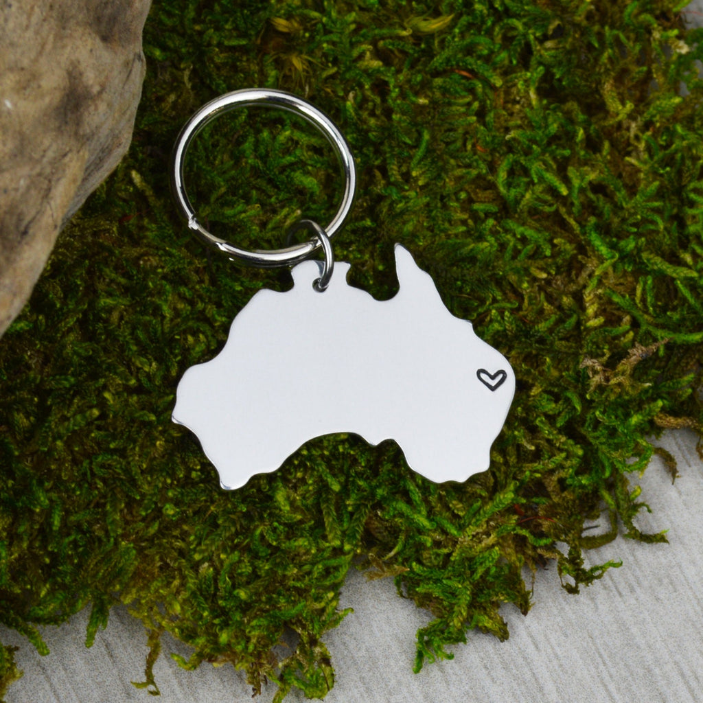 Australia Keychain or Necklace - Best Friend Gift - Couples Gift - Long Distance Love