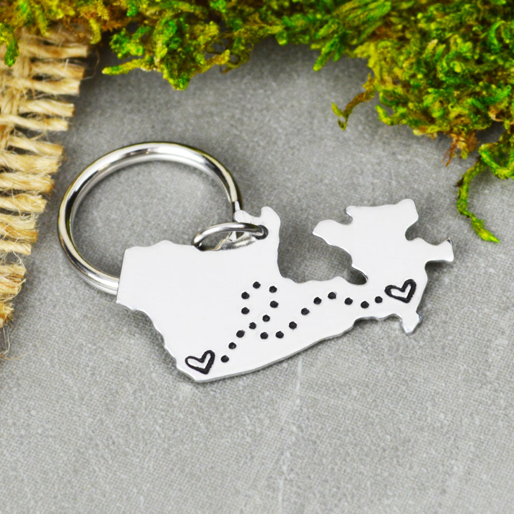 Canada Keychain or Necklace - Best Friend Gift - Couples Gift - Long Distance Love