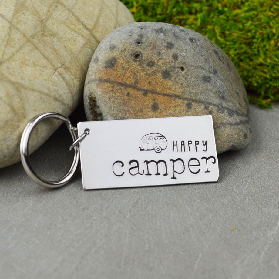 Happy Camper Keychain – Silver Statements