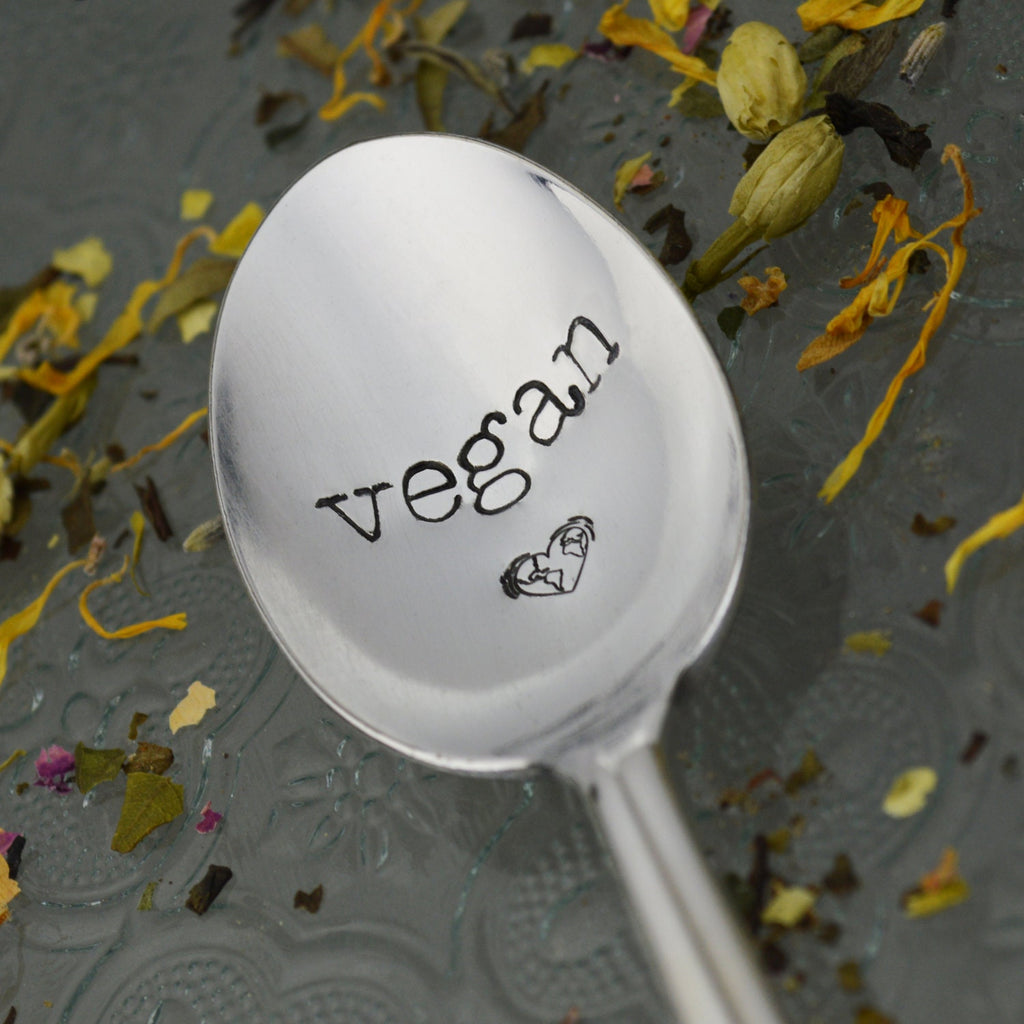 Vegan Hand Stamped Spoon 