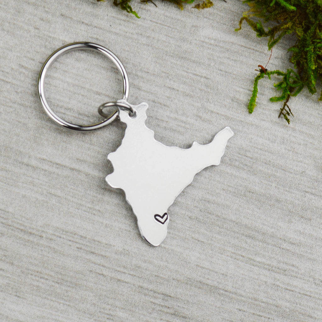 India Keychain - Best Friend Gift - Couples Gift - Long Distance Love