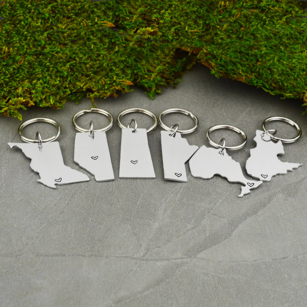 ANY TWO PROVINCES Canada Keychain or Necklace Set - Best Friend Gift - Couples Gift - Long Distance Love