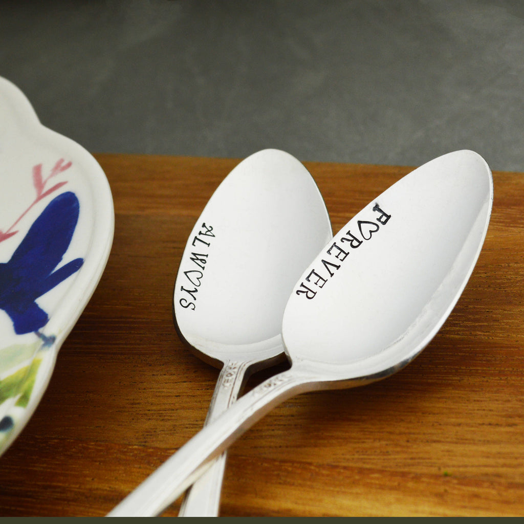 Forever & Always Hand Stamped Coffee Spoon Gift Set 