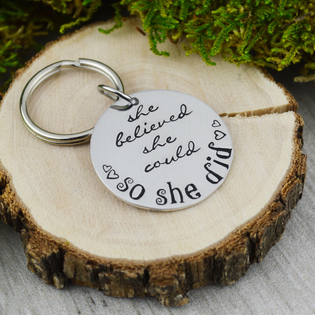 She Believed She Could So She Did Keychain 