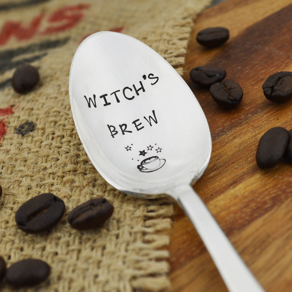 Witch's Brew Hand Stamped Coffee Spoon 