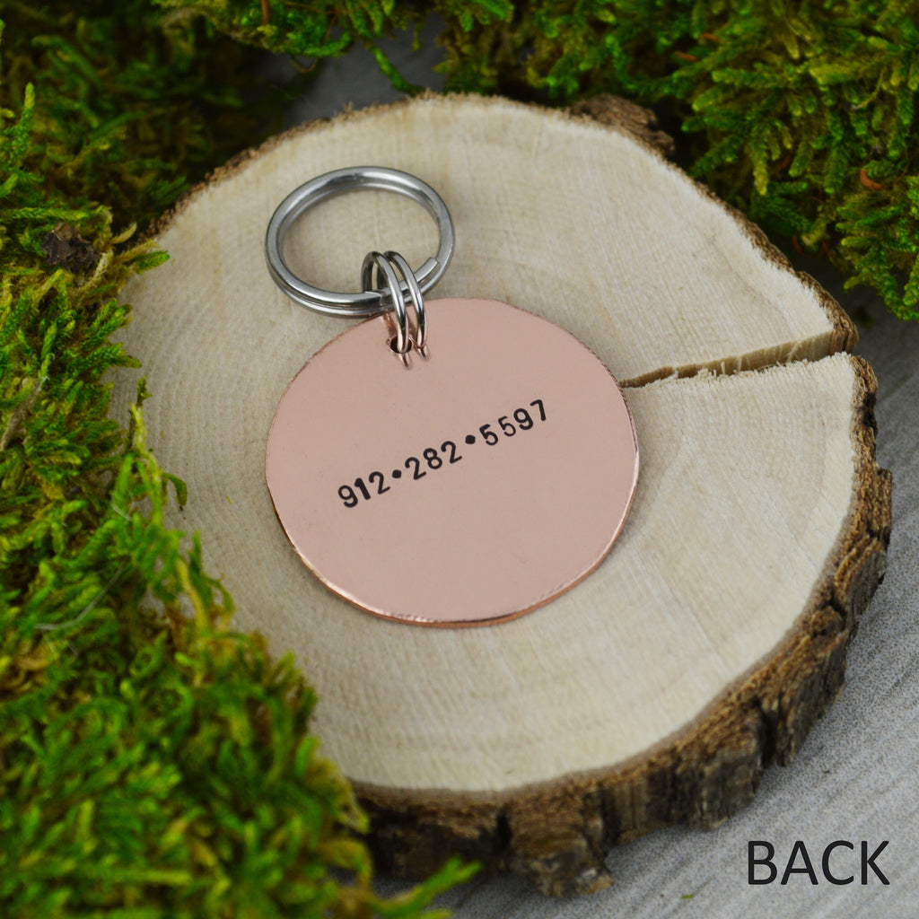 Rennie's Rose Handstamped Pet ID Tag • Personalized Tag • Dog Collar Tag • Tag for Dogs • Willis and Bella