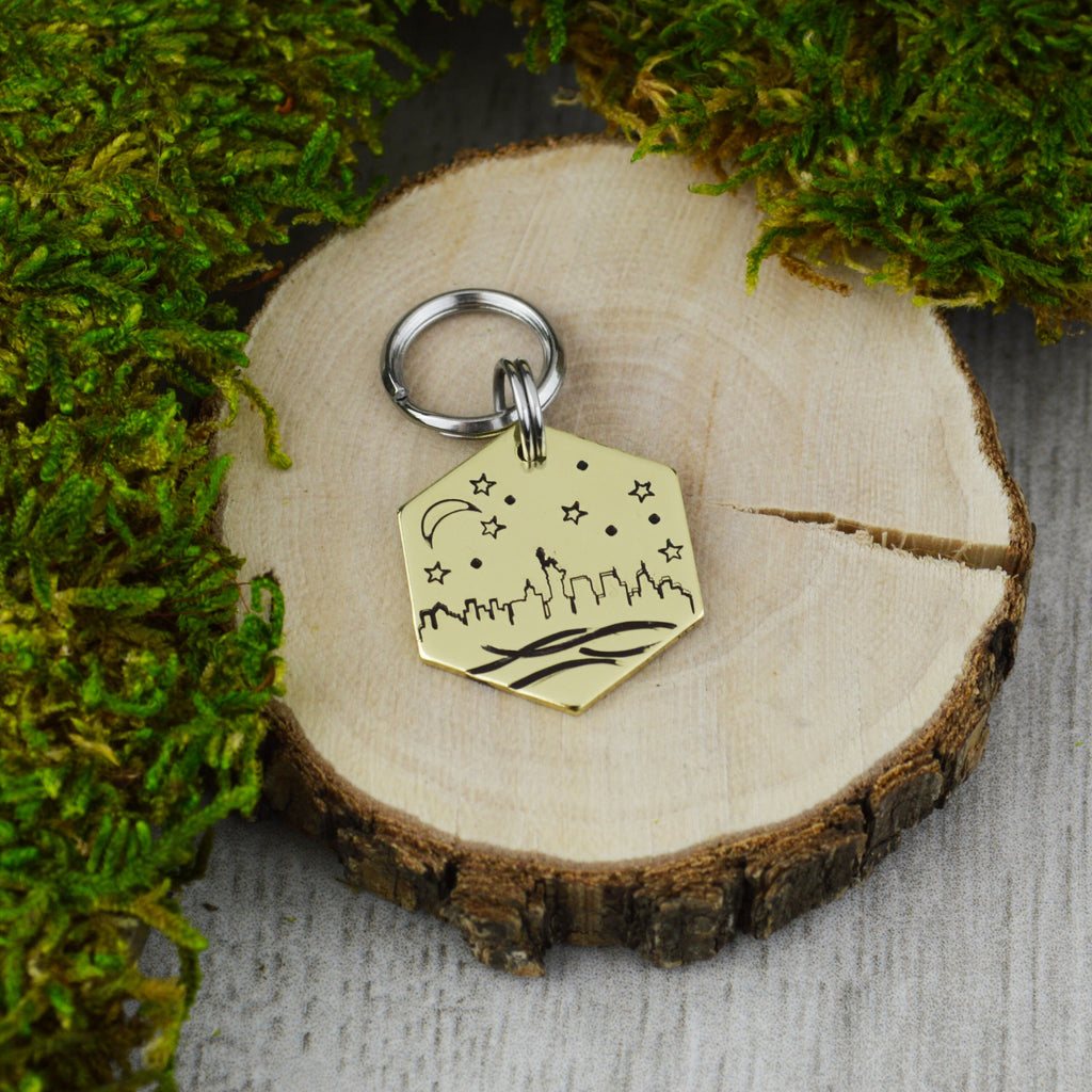 In The City Handstamped Pet ID Tag 