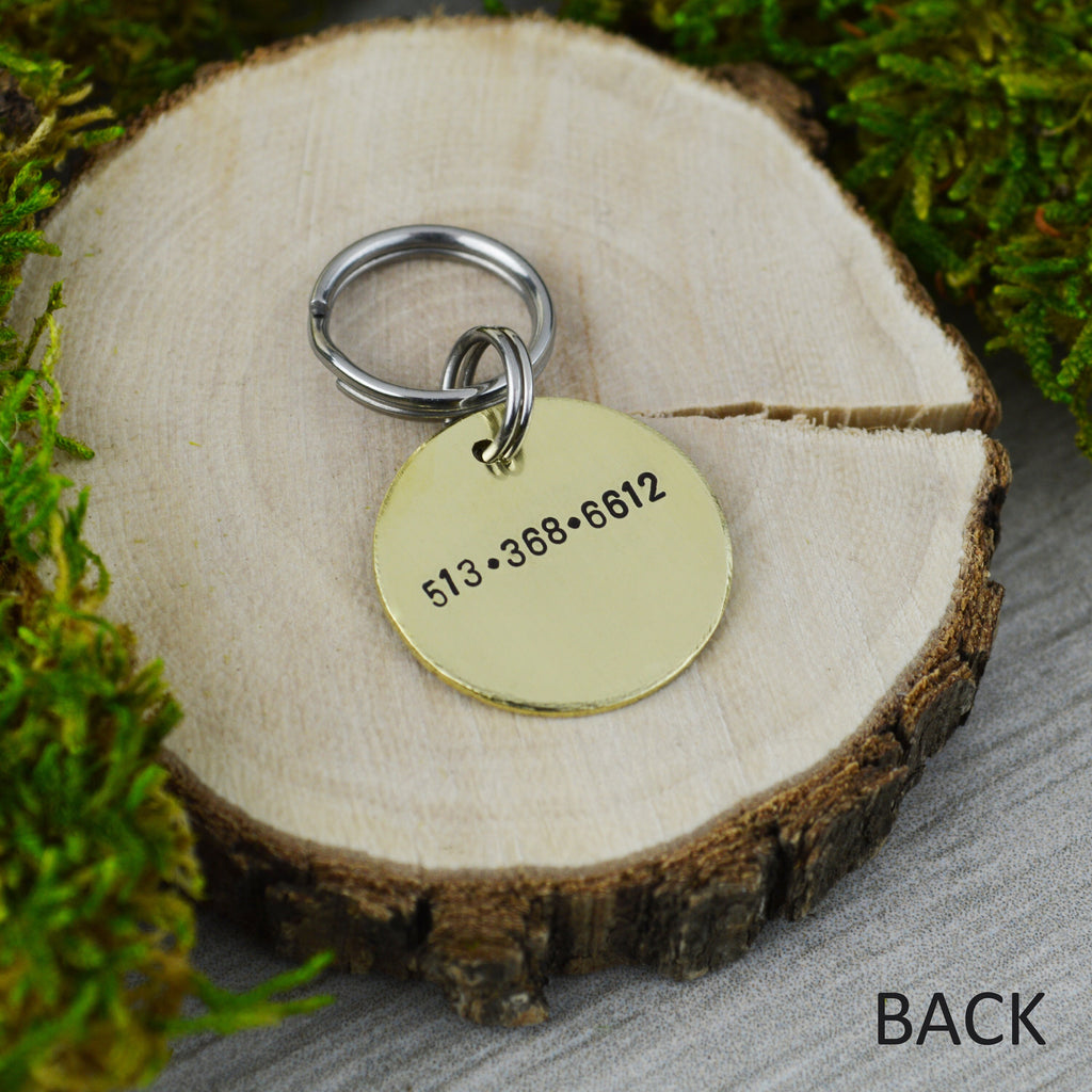Robot in the Stars Handstamped Pet ID Tag • Personalized Pet/Dog ID Tag • Dog Collar Tag • Custom Engraved Cat Tag