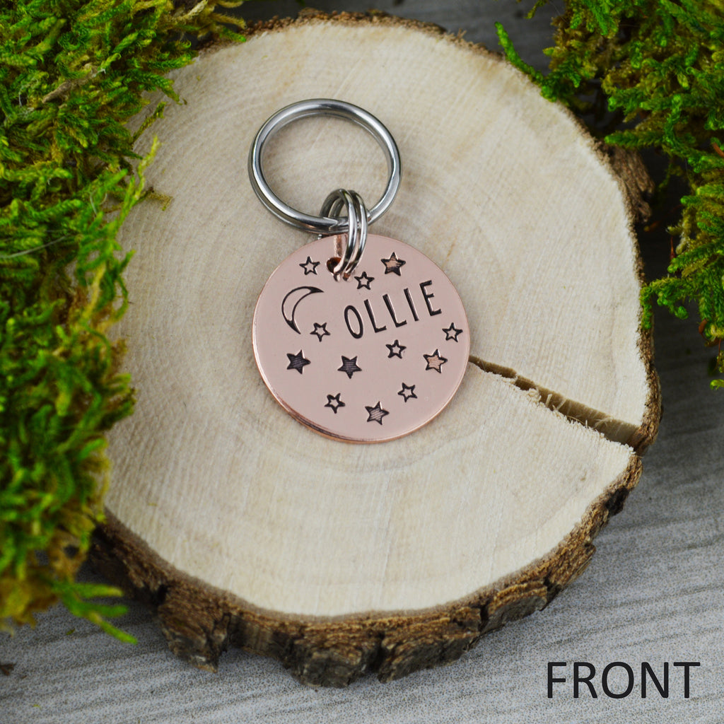 Among the Stars Handstamped Pet ID Tag 