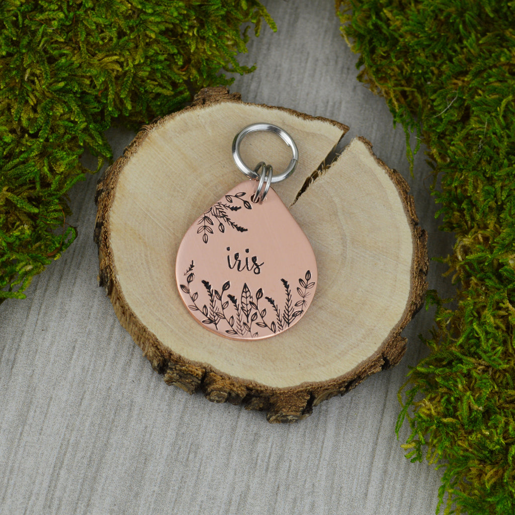 Meadow In The Wind Handstamped Pet ID Tag 