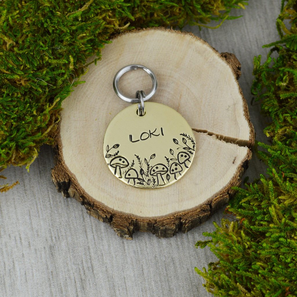 Forest Floor Handstamped Pet ID Tag 