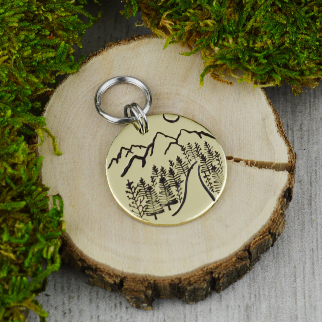 Path to the Peaks Handstamped Pet ID Tag 