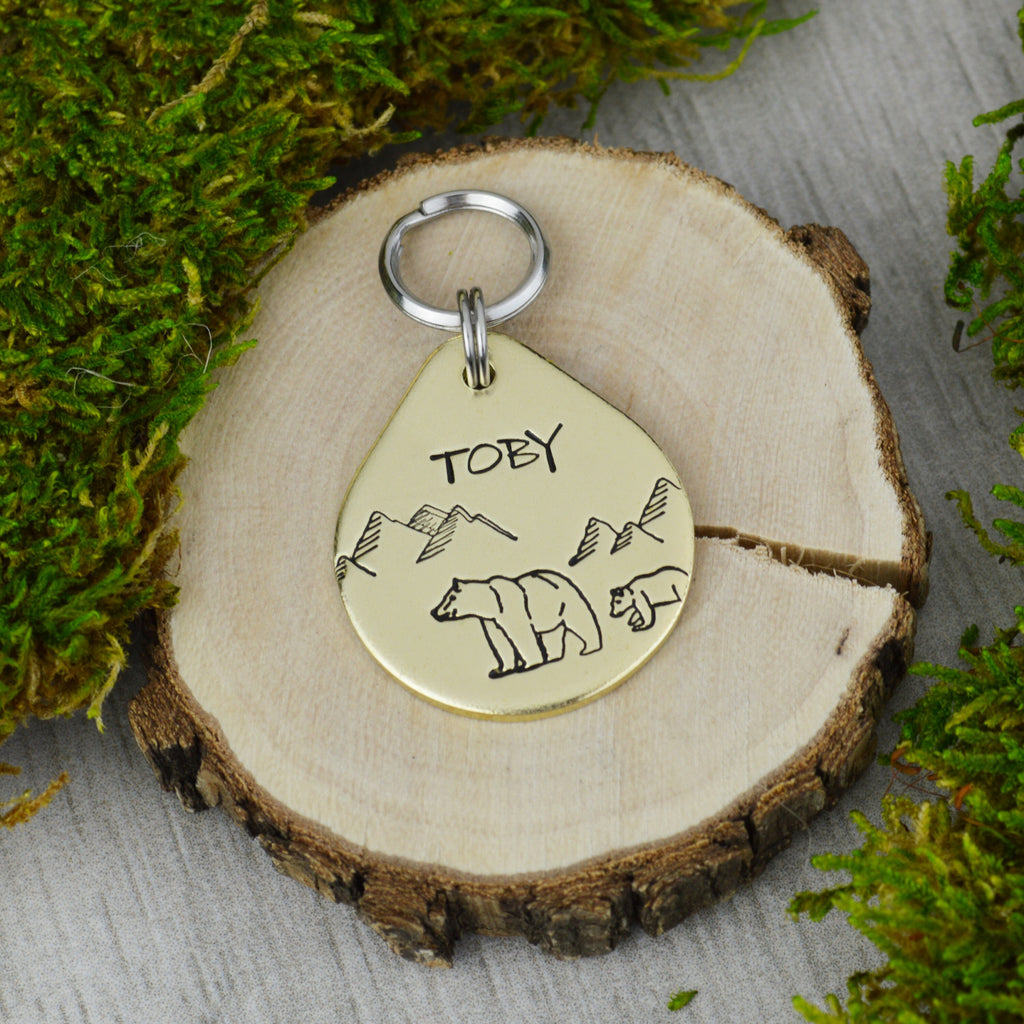 In The Arctic Handstamped Pet ID Tag 
