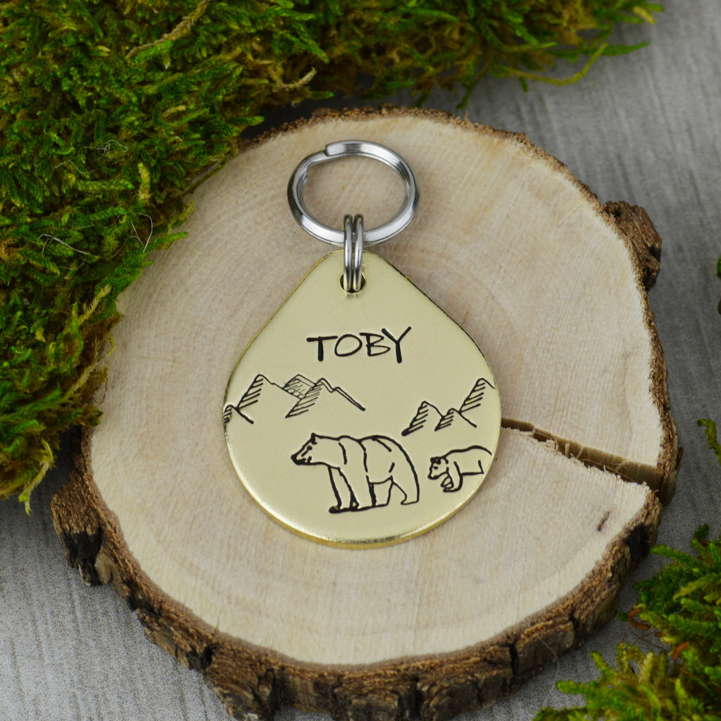 In The Arctic Handstamped Pet ID Tag 