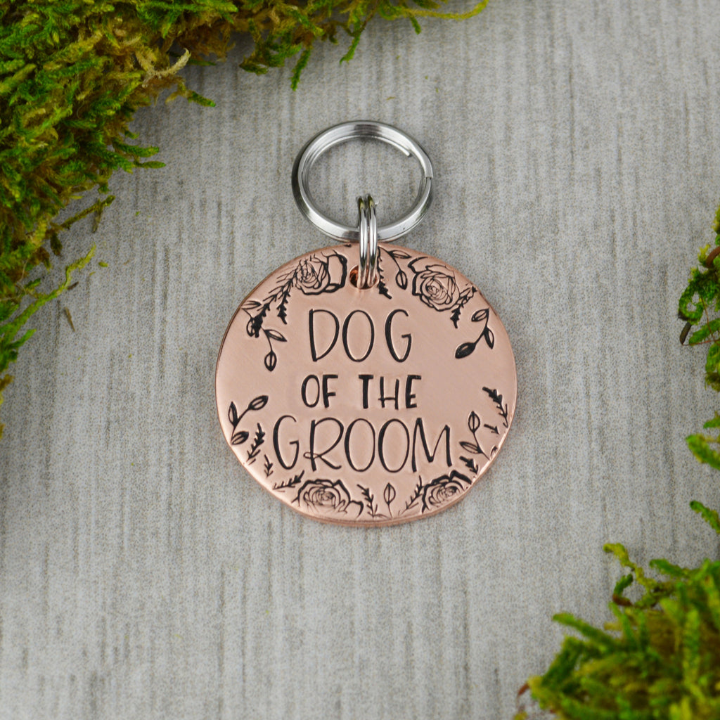 Dog of the Groom Handstamped Pet ID Tag 