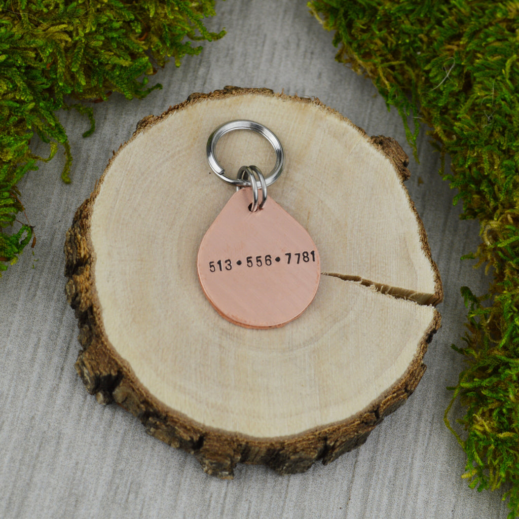 Man in the Moon Handstamped Mini Pet ID Tag 